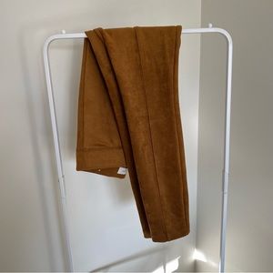 Old Navy Stevie faux suede leggings cognac camel brown